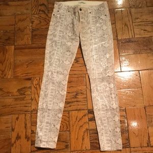 7 for all mankind snake print coated skinny jeans